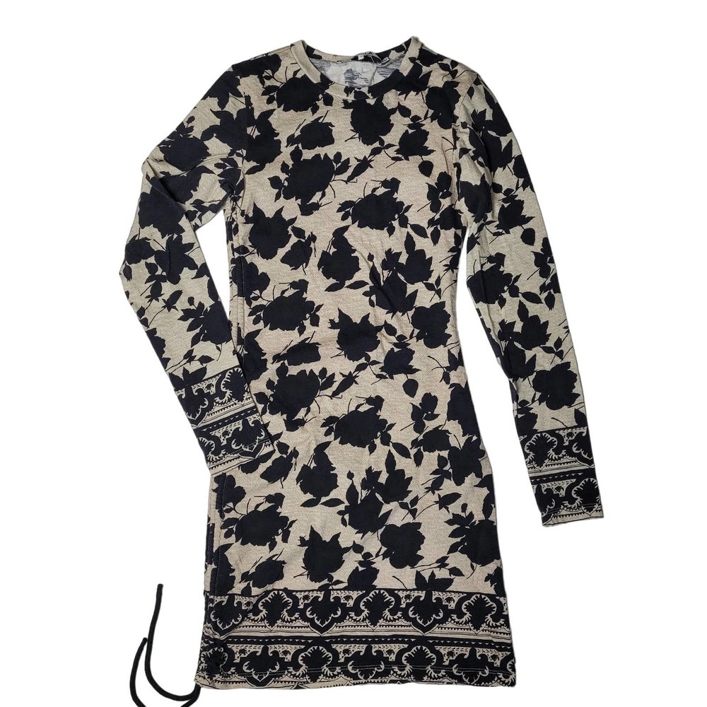 Long Sleeve 100% Cotton Body-con Mini Dress Streetwear Y2K  PAM & GELA Size S - Picture 2 of 15